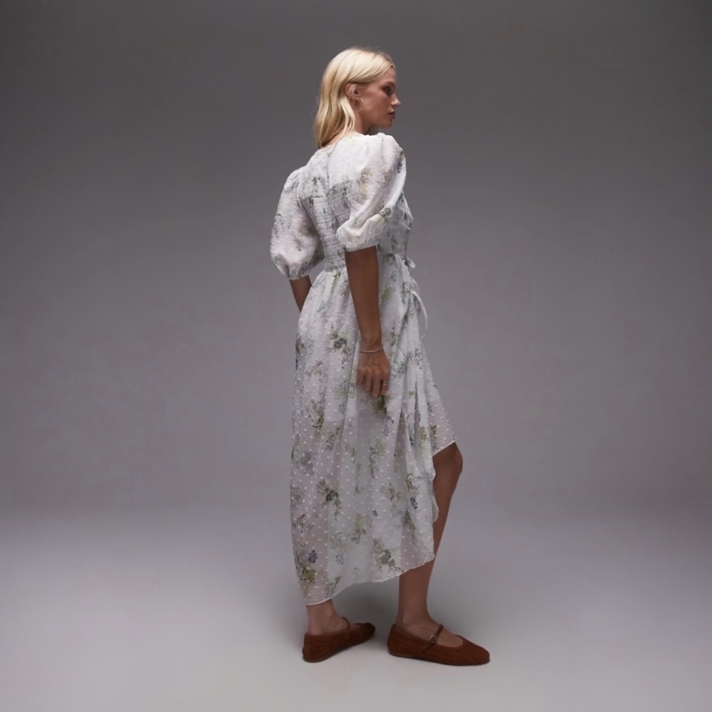 New All Saints Dress Serene Lace Ecru/White Midi Dress Size 8 - Picture 4 of 12